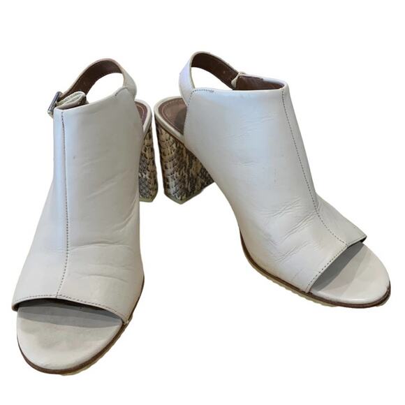 Donald pliner block chunky heel shoes. Peep toe sling back size 8.5 - Picture 4 of 6